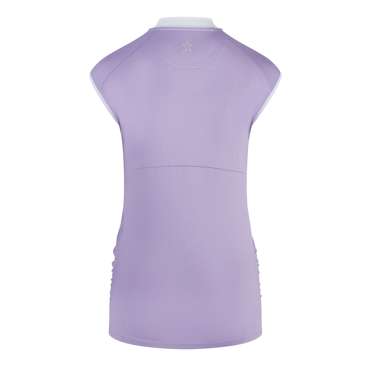 Swing Out Sister Ladies Cap Sleeve Polo with Ruched detail in Digital Lavender