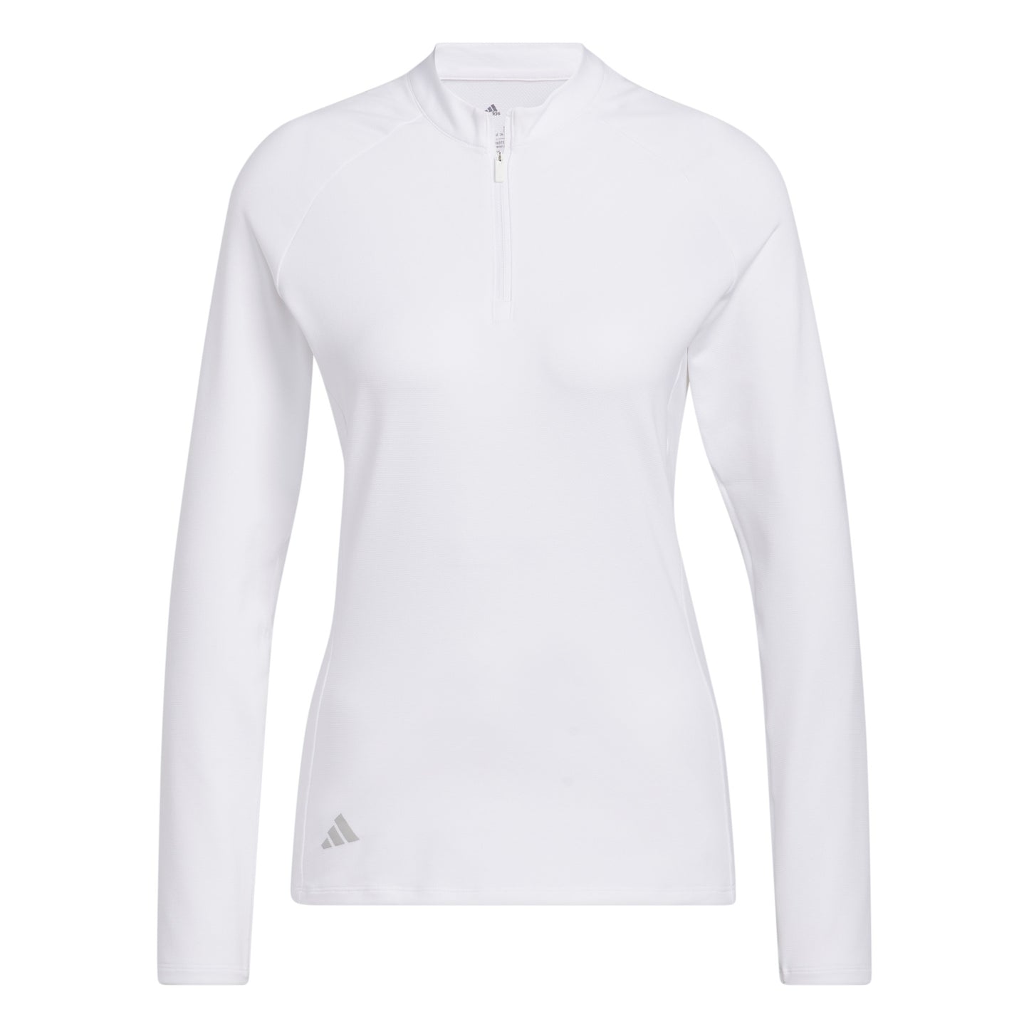 adidas Ladies Long Sleeve Zip-Neck Top in White