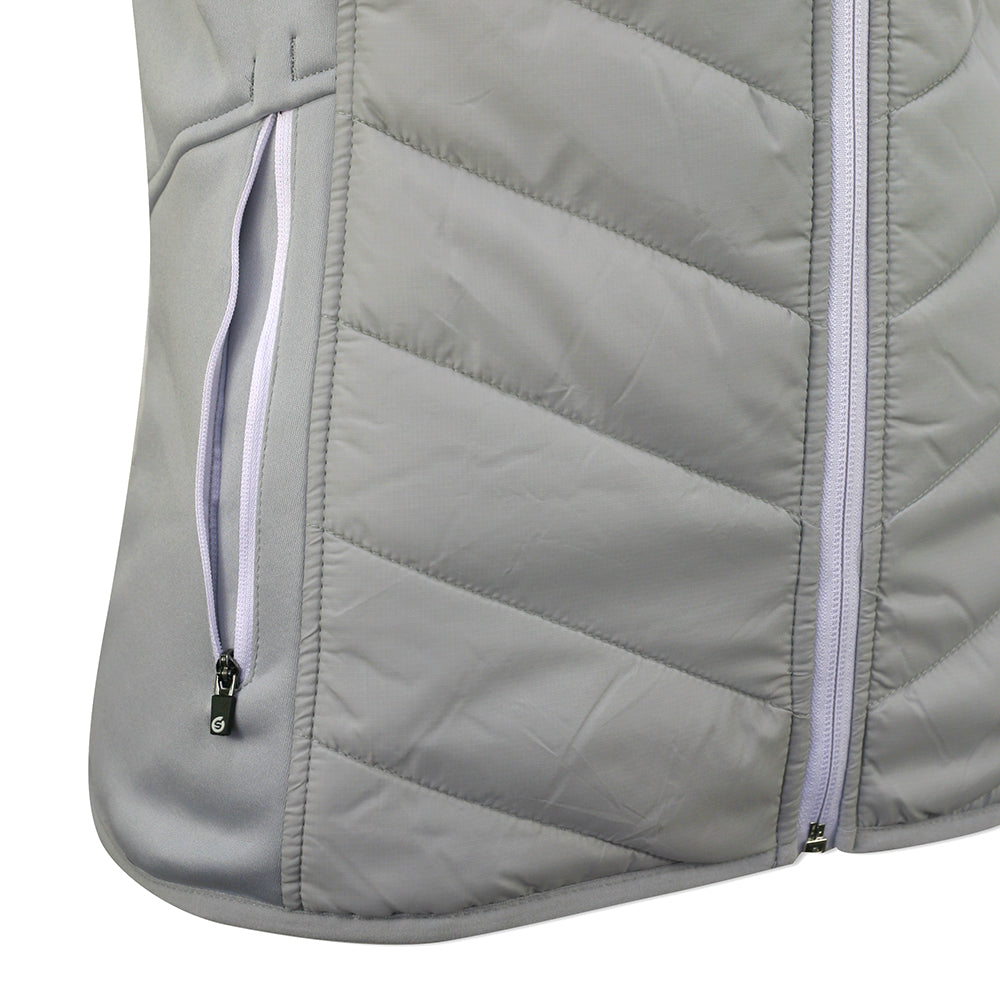 Sunderland Ladies Quilted Gilet in Silver & White