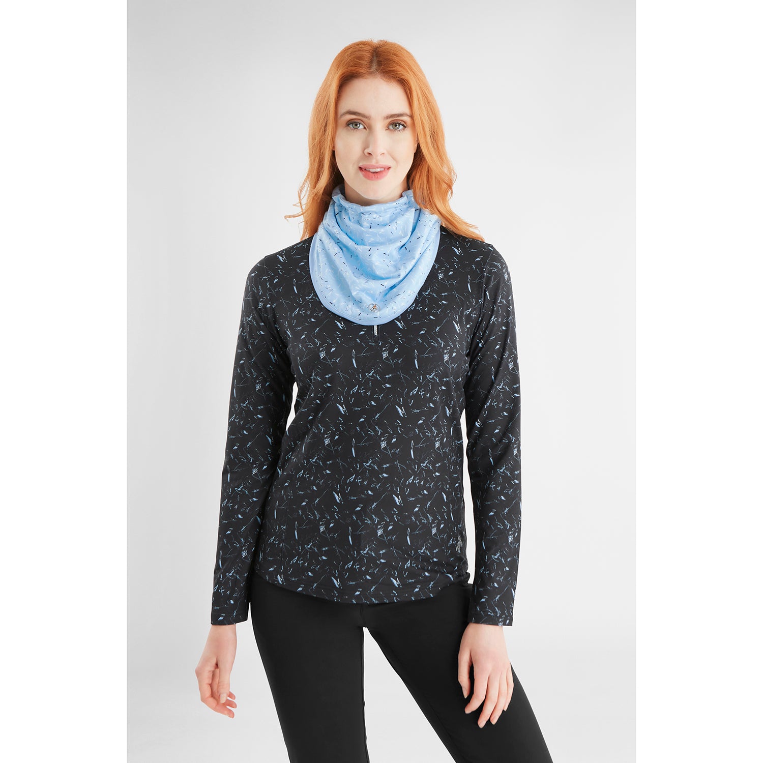 Green Lamb Ladies Printed Reversible Snood in Ice Blue Frost