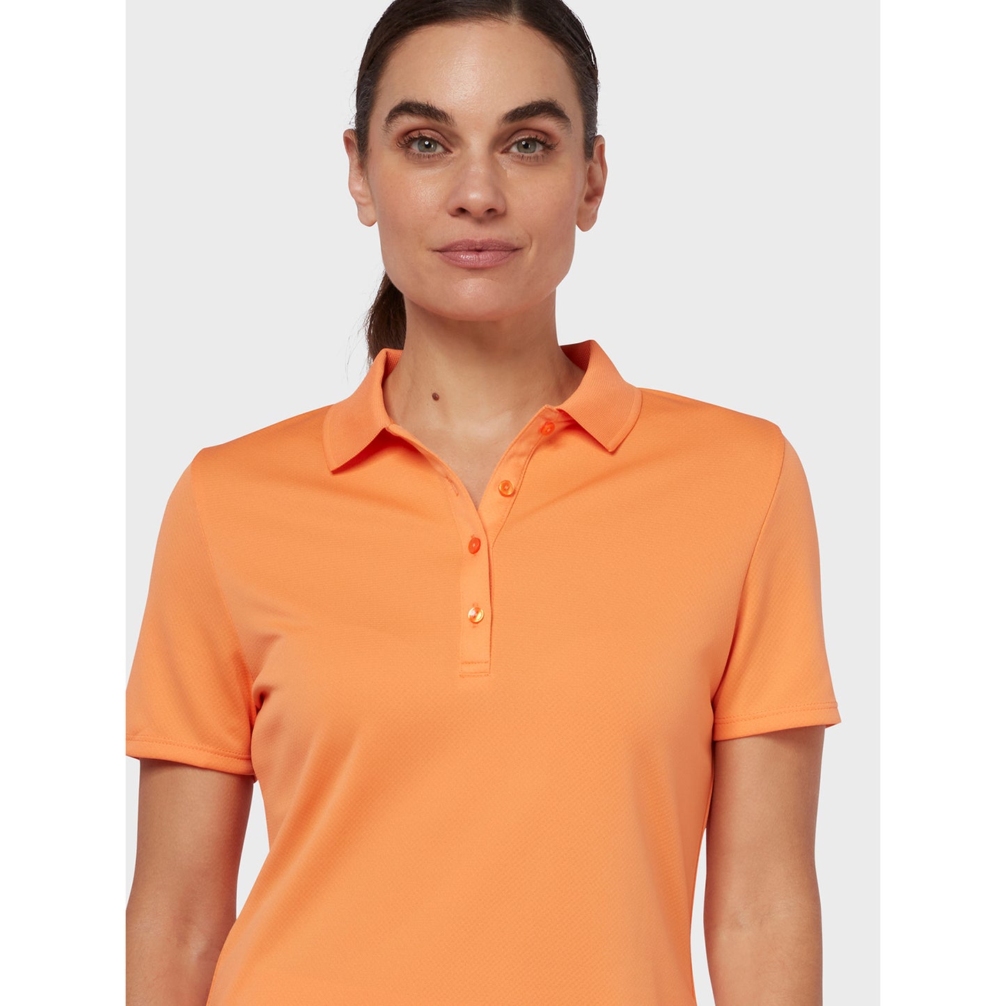 Callaway Ladies Short Sleeve Swing Tech Polo with Opti-Dri in Nectarine