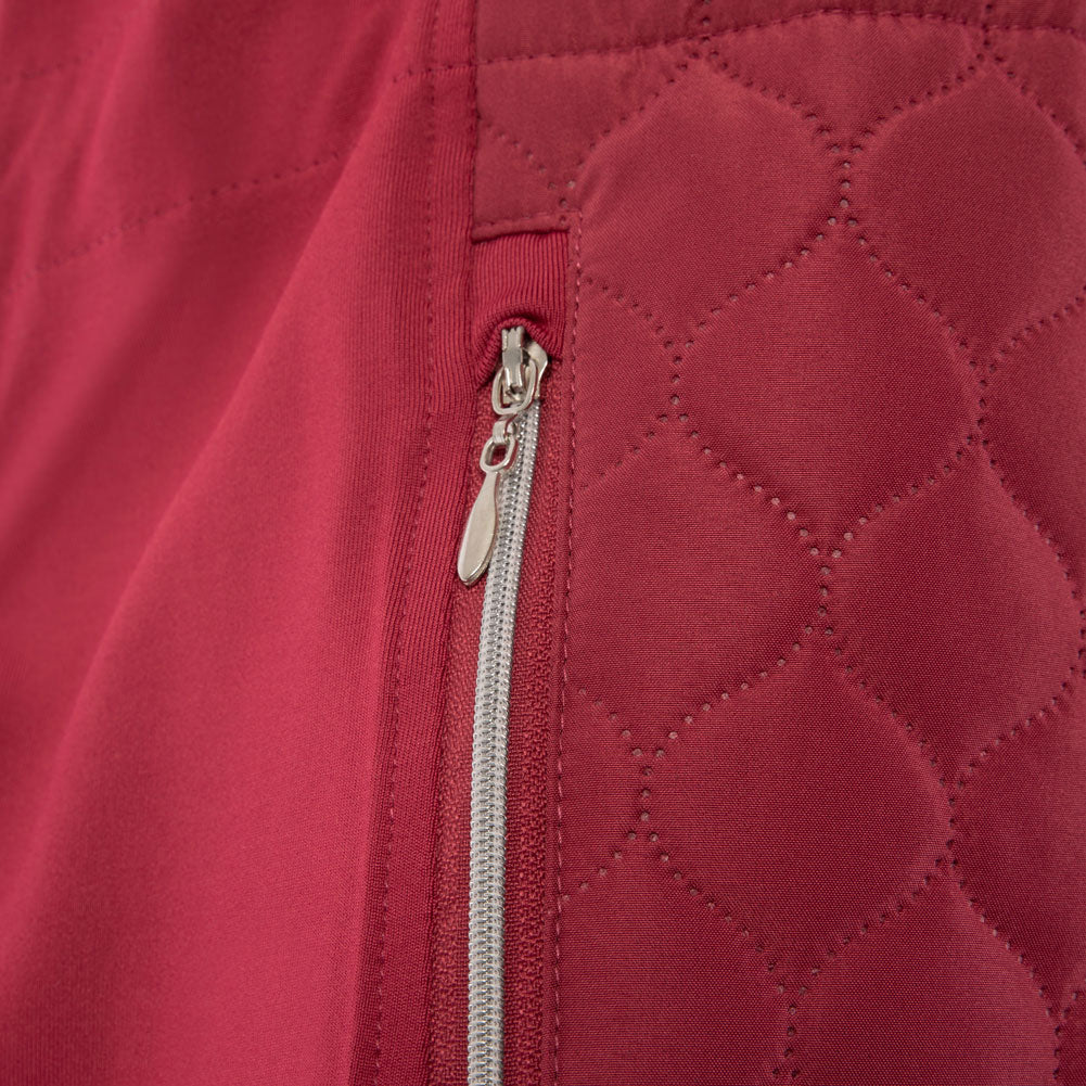 Island Green Ladies Padded Gilet in Dark Pink/Grey