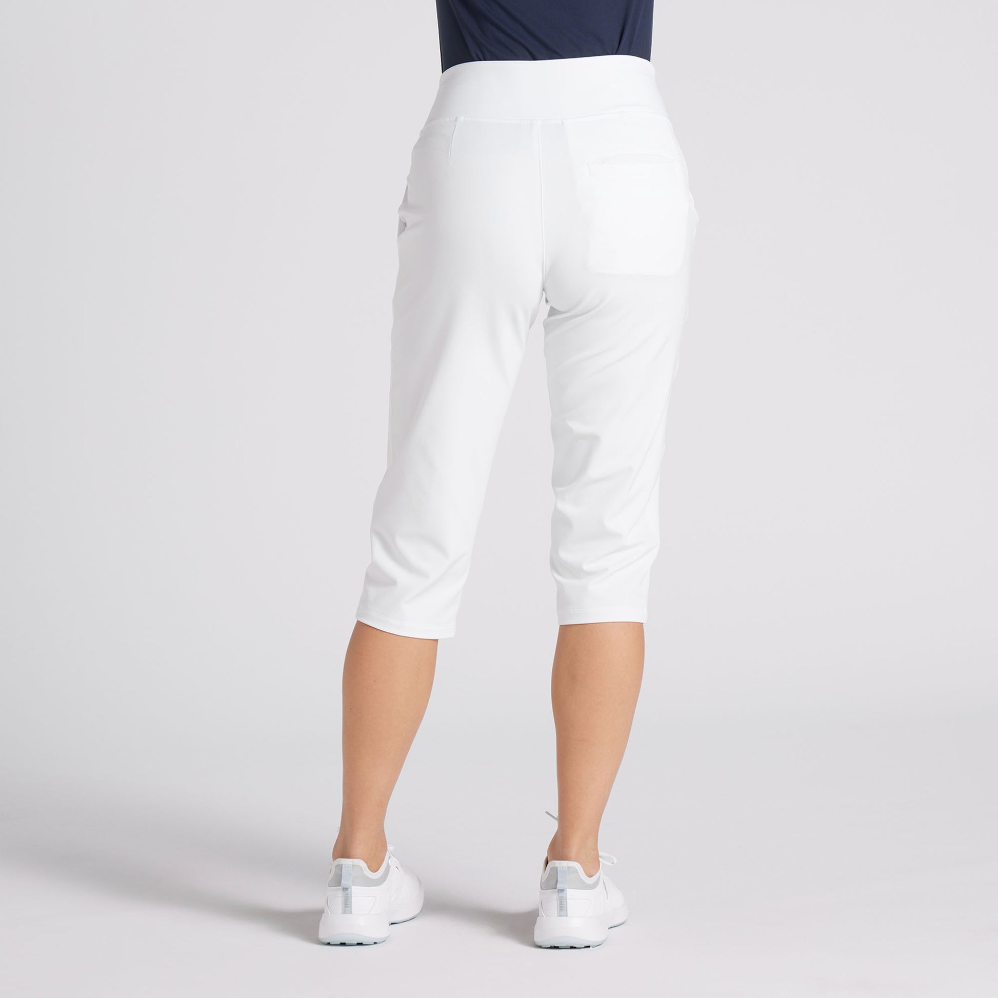 Puma Ladies Soft-Stretch High-Rise Capris in White Glow with UPF 40