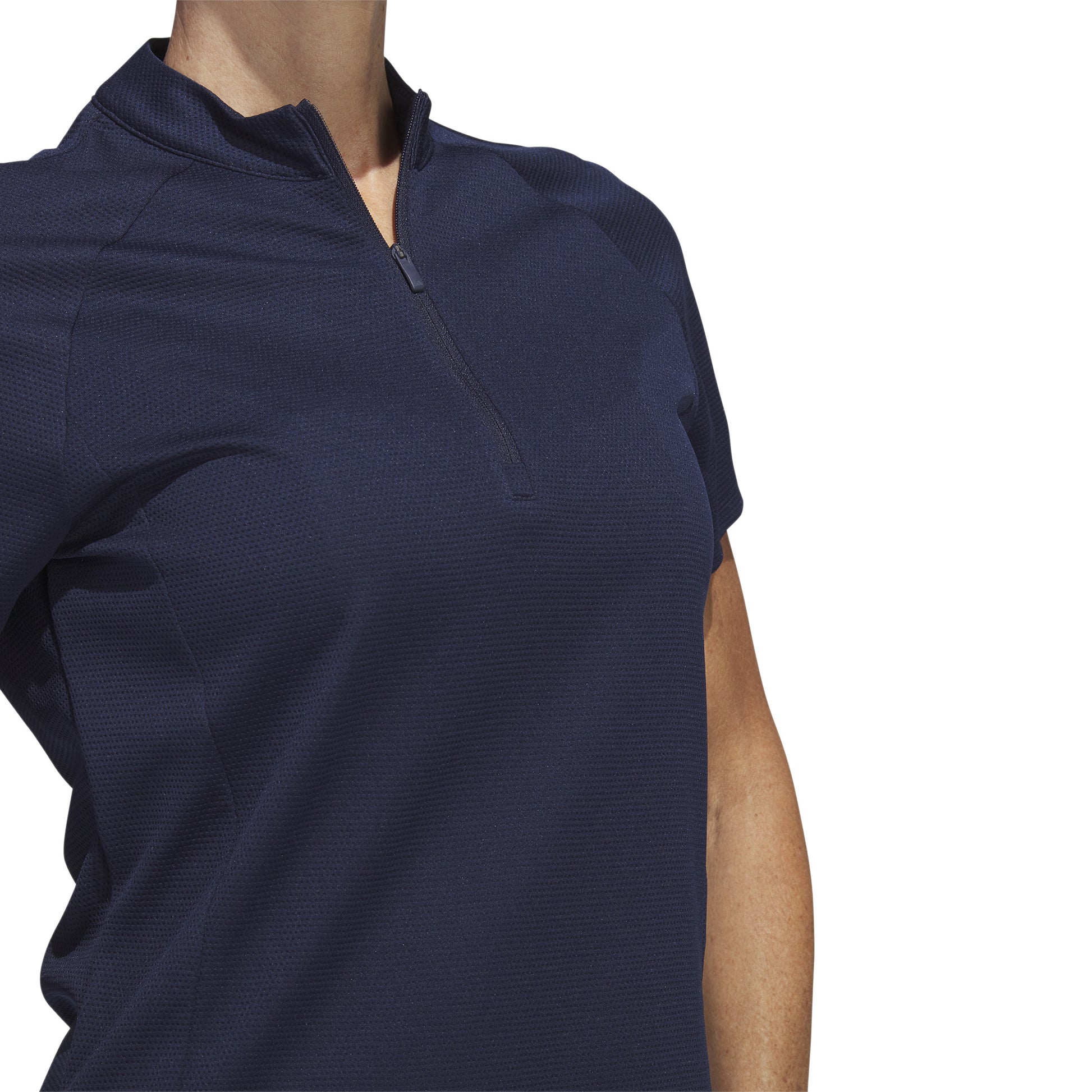 adidas Ladies Textured Short Sleeve Golf Polo in Collegiate Navy - Medium Only Left