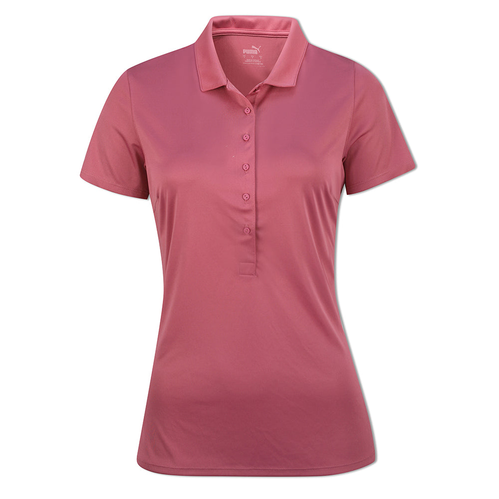 Puma Ladies Short Sleeve Polo with DryCell in Rose Wine