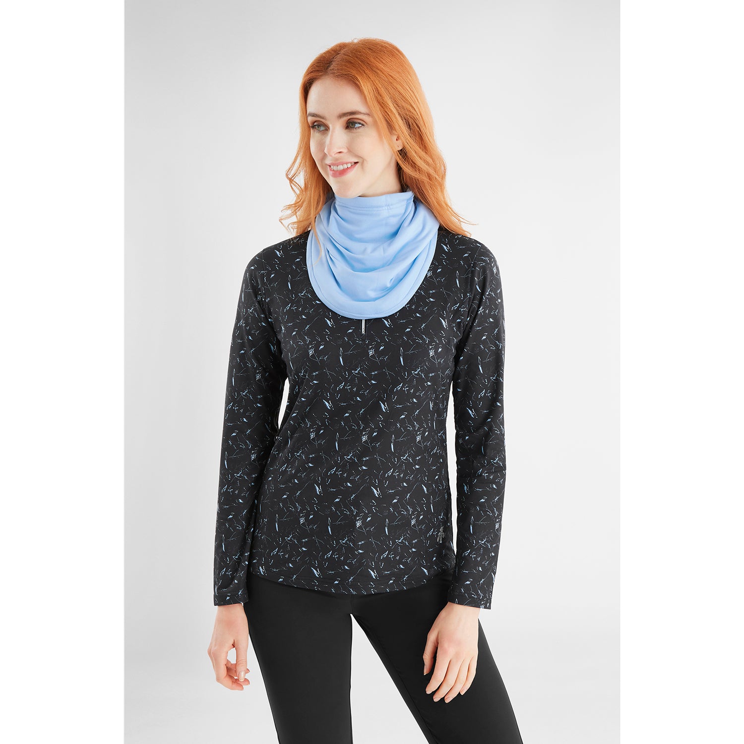 Green Lamb Ladies Printed Reversible Snood in Ice Blue Frost