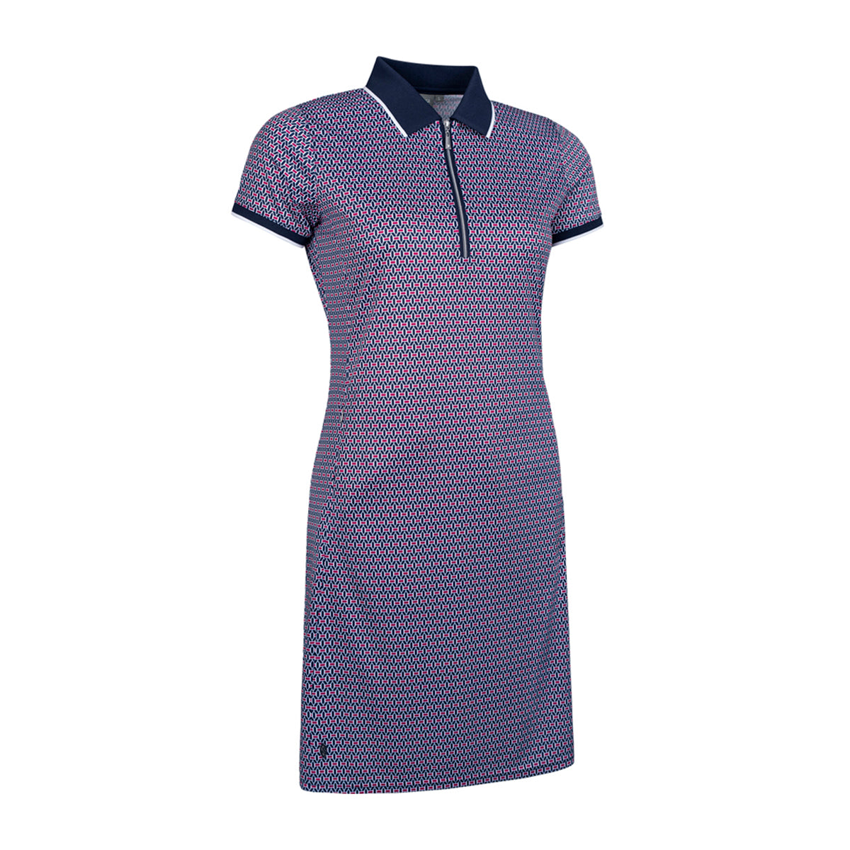 Glenmuir Ladies Navy Short Sleeve Dress with Chic Print for Effortless Summer Style On & Off the Green