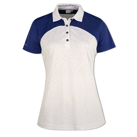 Ping Ladies Colour Block Polo with Sensorcool in White & Royal Purple