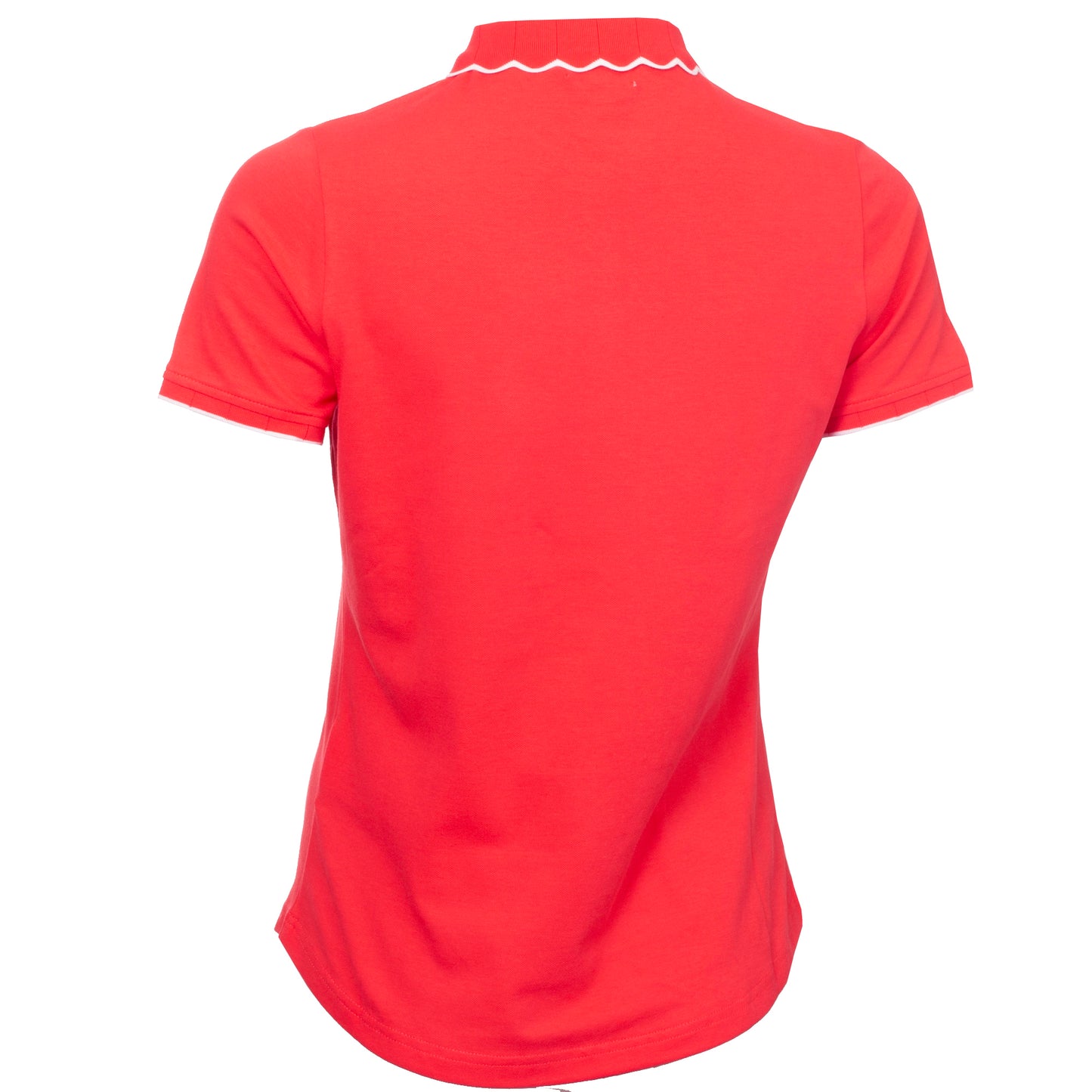 Green Lamb Ladies Short Sleeve Polo with Scalloped Collar in Poppy