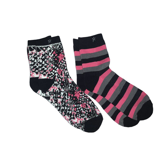 Swing Out Sister Ladies 2 Pair Pack of Socks in Hot Pink