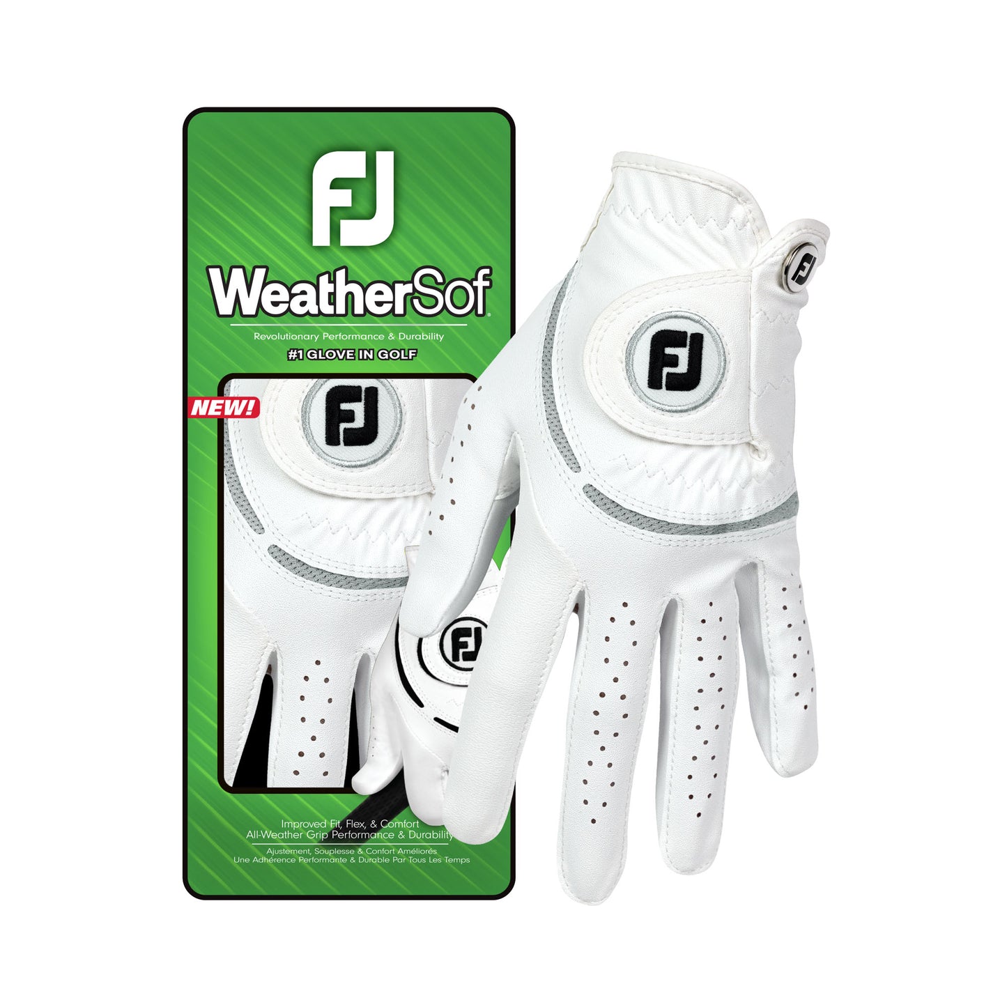 FootJoy Ladies WeatherSof Golf Glove in White & Grey