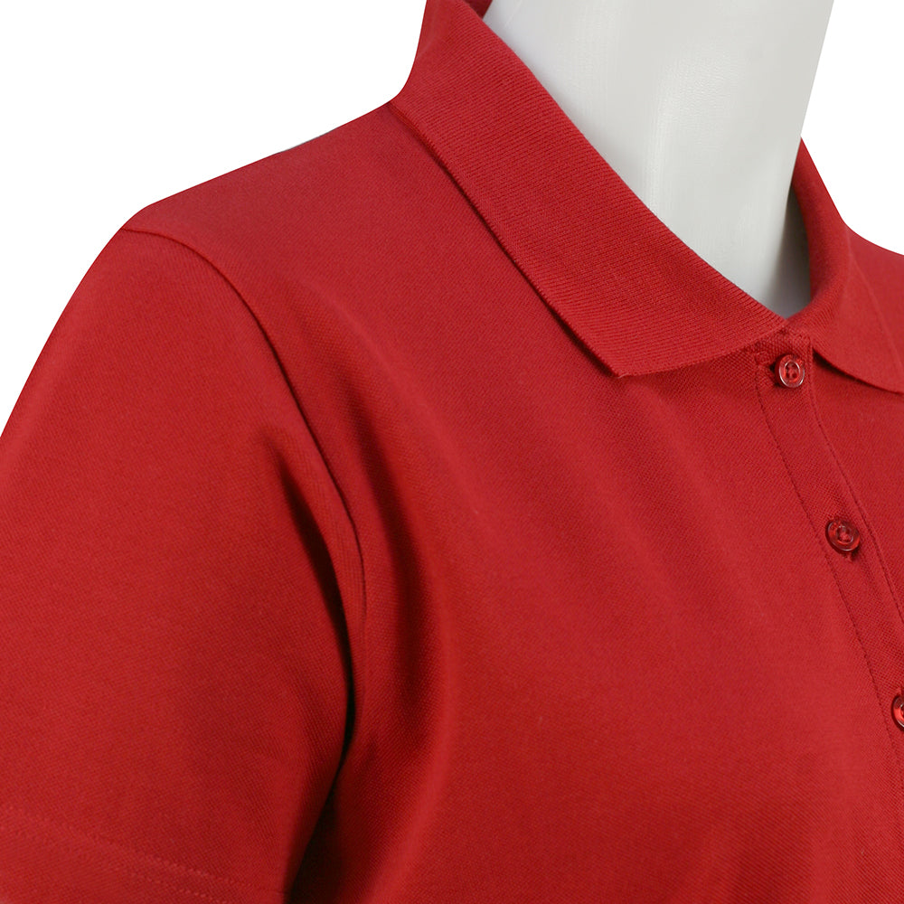 Glenmuir Ladies Pique Short-Sleeve Polo with Soft Cotton Finish in Garnet