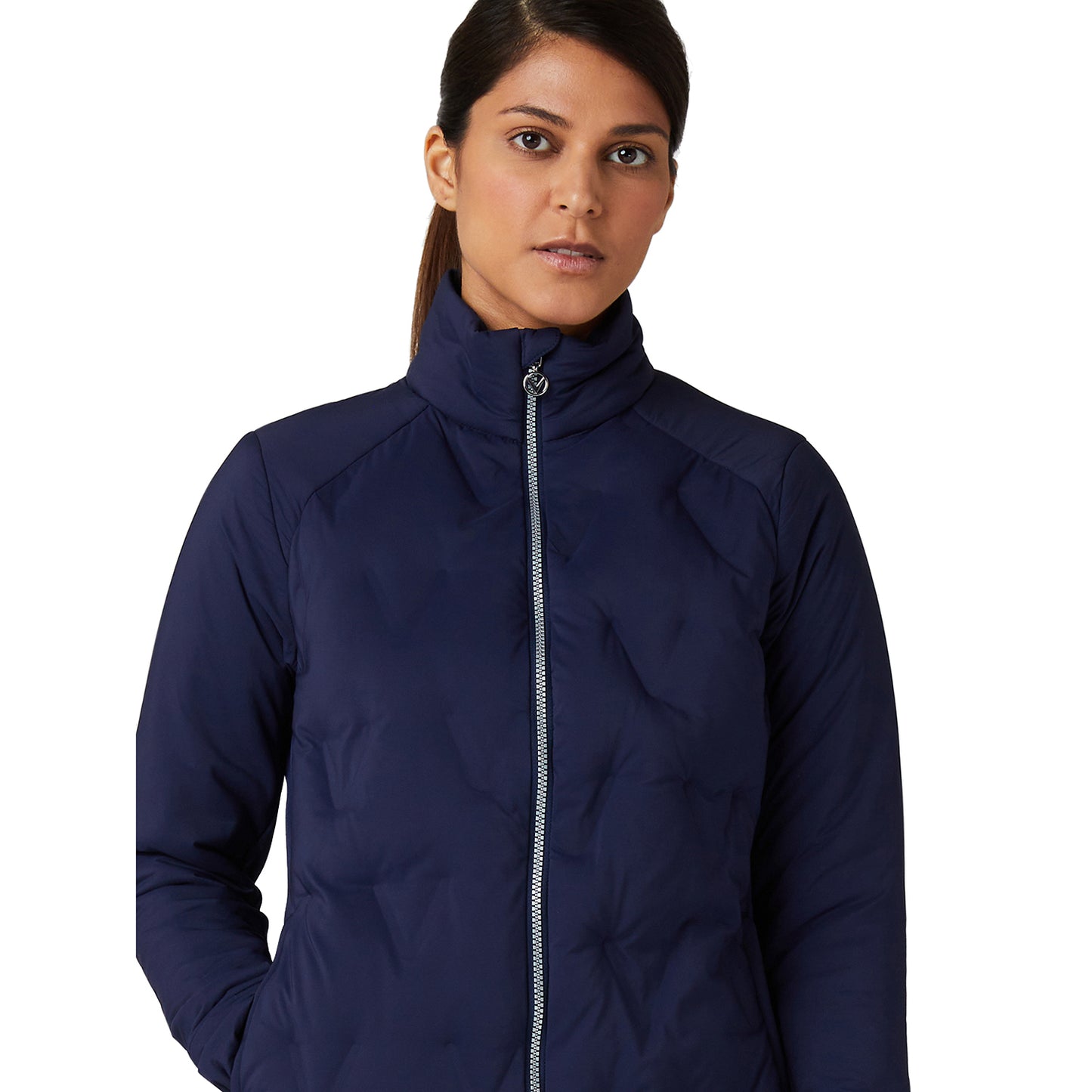 Callaway Ladies Quilted Chevron Jacket in Navy Blue