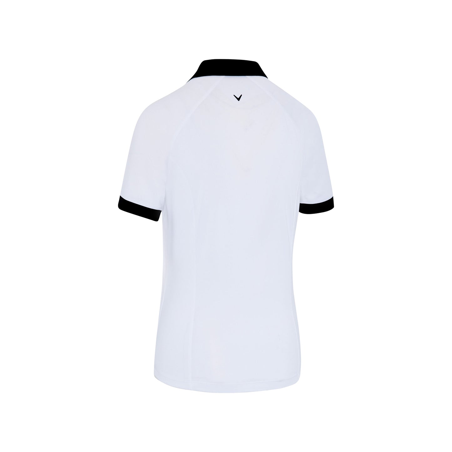 Callaway Ladies Short Sleeve Colour Block Golf Polo in White & Black