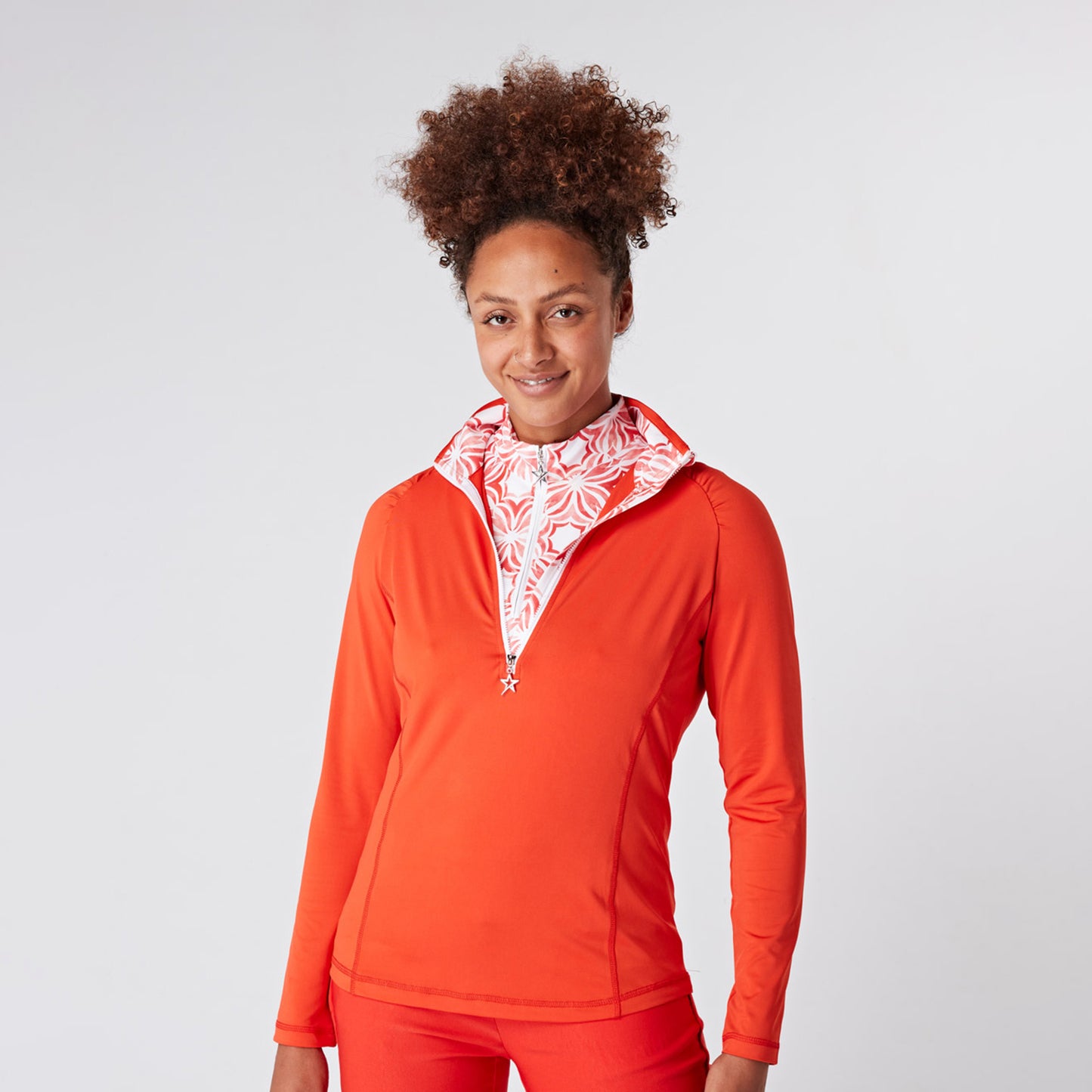 Swing Out Sister Ladies Code Red Zip-Neck Mid-Layer Golf Top