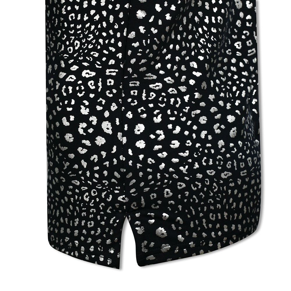 Glenmuir Short Sleeve Polo with SPF50 in Navy & Silver Animal Print