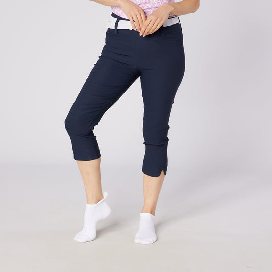 Swing Out Sister Women's Pull-On Stretch Dark Navy Golf Capris
