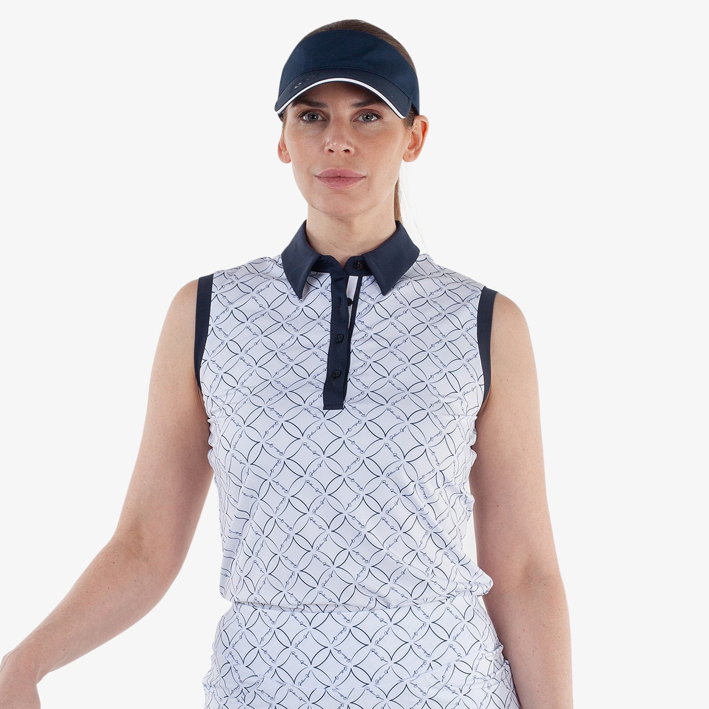Galvin Green Ladies Printed Sleeveless Polo for Beautifully Detailed, Breathable Performance