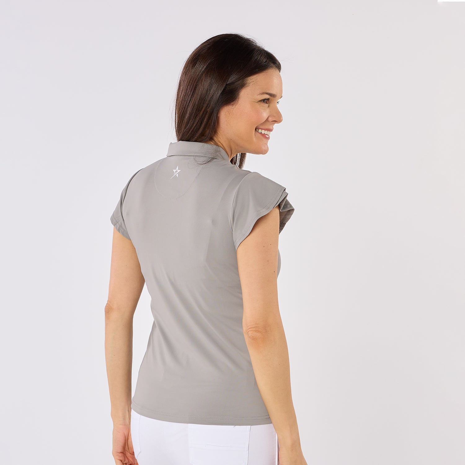 Swing Out Sister Ladies Fluted Sleeve Polo for Elegant Flair On & Off The Course