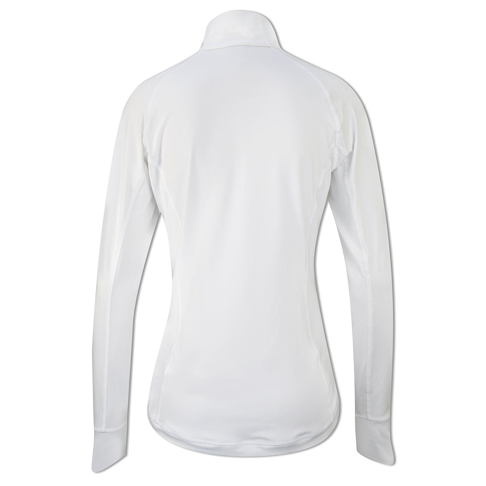 Puma Ladies Long Sleeve Zip-Neck Golf Top with DryCell in Bright White - XL Only Left