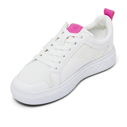 Swing Out Sister Ladies Mesh & Faux Leather Golf Shoes with Playful Pops Of Pink