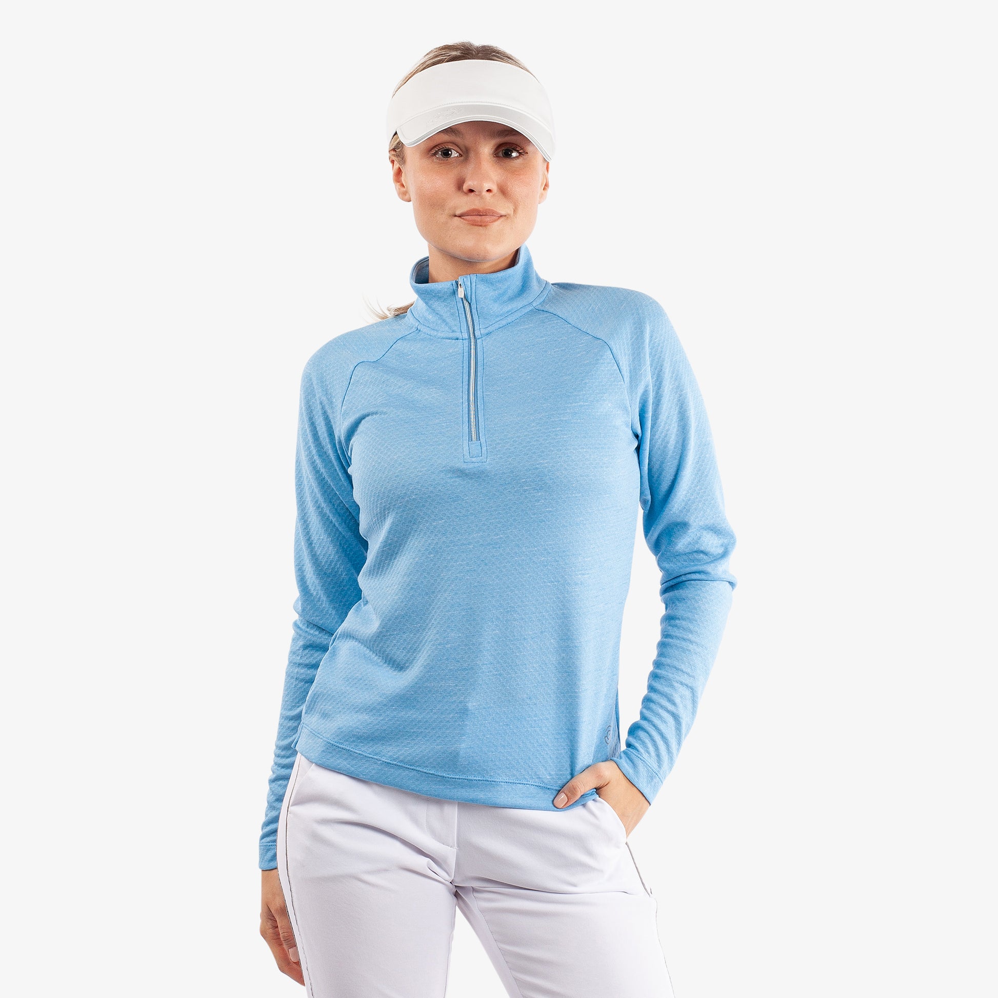 Galvin Green Women's INSULA Zip-Neck Top in Alaskan Blue Melange