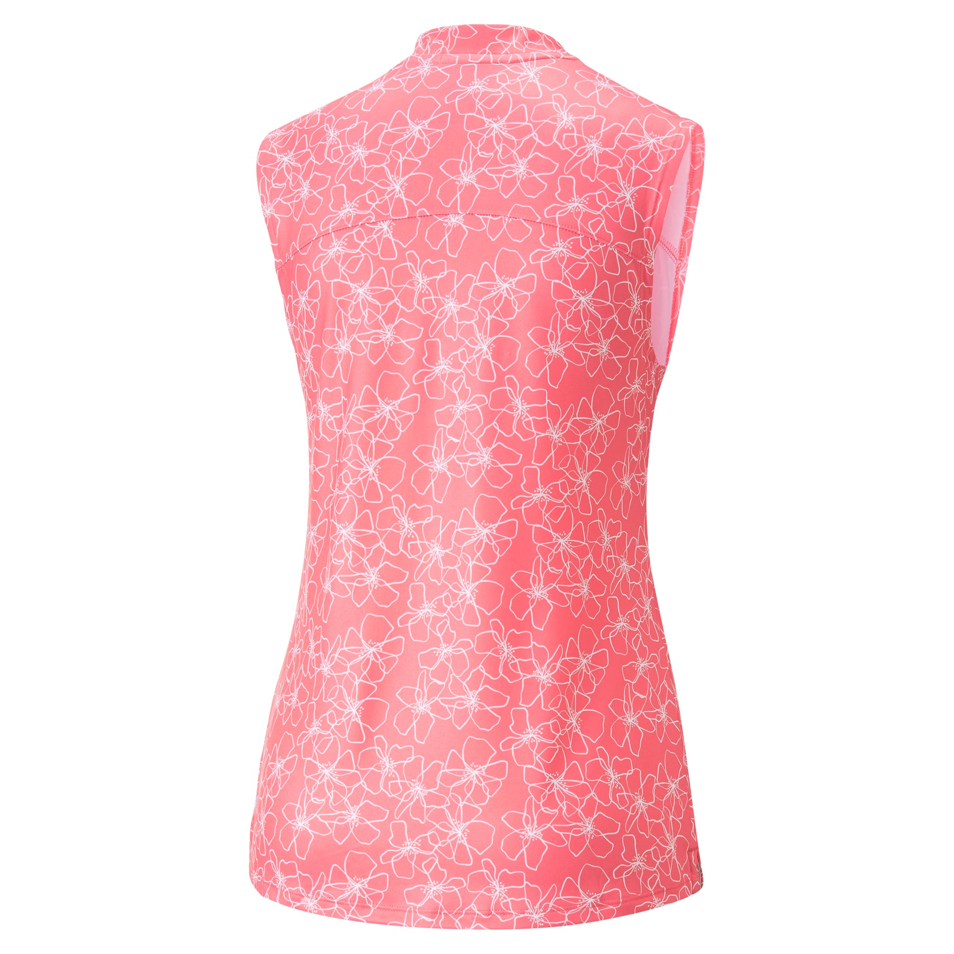 Puma Ladies Cloudspun Sleeveless Polo Shirt with Island Flower Print in Loveable