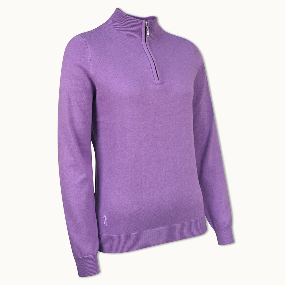 Glenmuir Ladies 100% Cotton Half-Zip Sweater - Last One Small Only Left