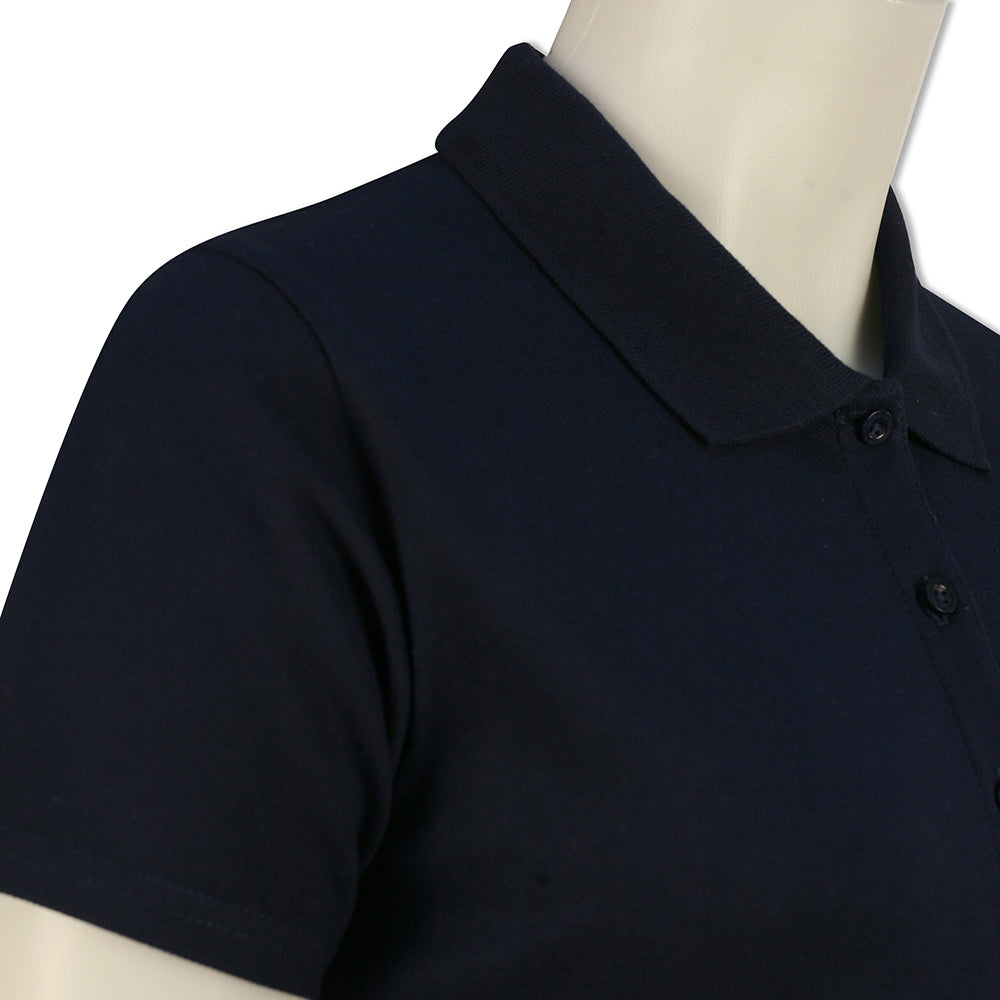 Glenmuir Ladies Pique Knit Short-Sleeve Polo with Soft Cotton Finish in Navy Blue