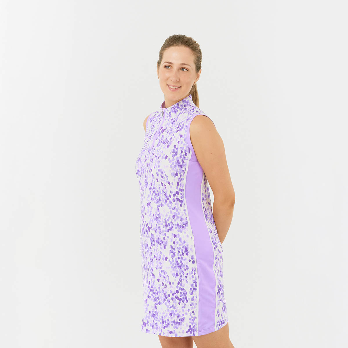 Pure Golf Sleeveless Dress in Dapple Effect Print