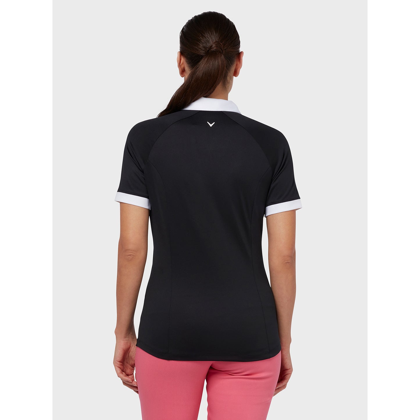 Callaway Ladies Short Sleeve Colour Block Polo Shirt in Caviar