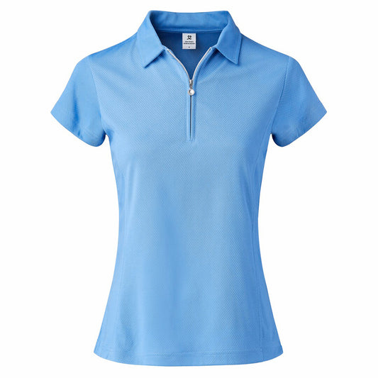 Daily Sports Ladies Zip Neck Pacific Blue Golf Polo - Last One Small Only Left