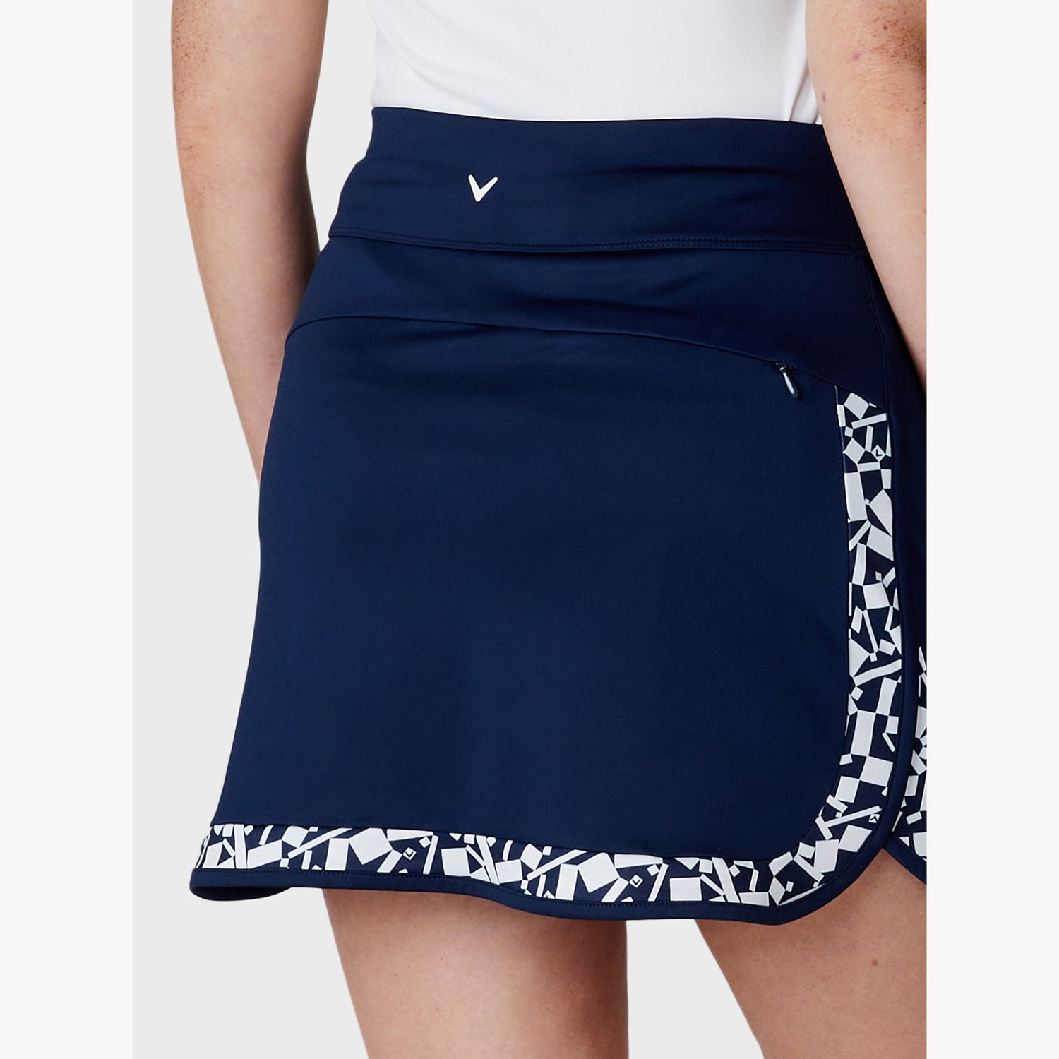 Callaway Ladies Pull-On Peacoat Skort with Geometric Print on Tulip Hem