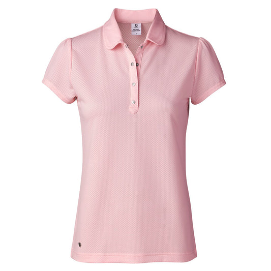 Daily Sports Ladies Sheer Cap Sleeve Polo in Pink