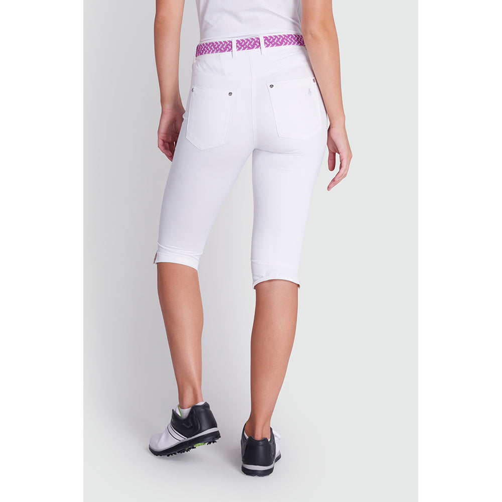 Green Lamb Ladies Stretch Pedal Pushers with UPF30 Protection in White