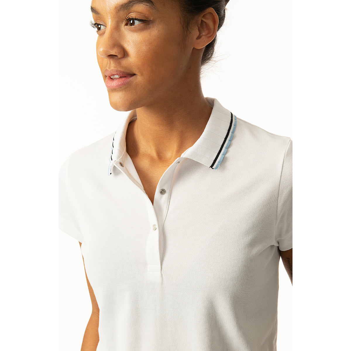 Daily Sport Ladies Classic White Cap Sleeve Golf Polo Shirt
