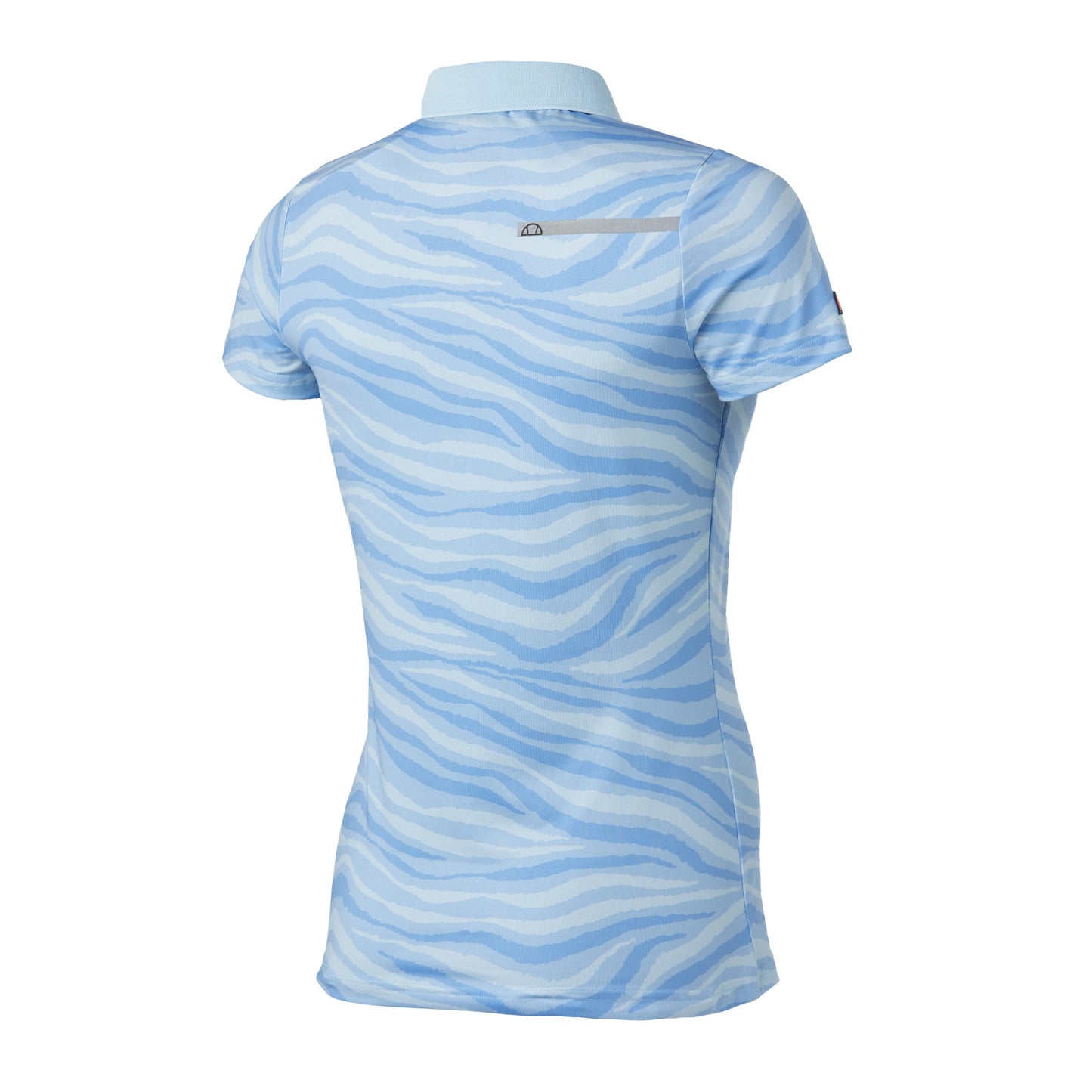 Ellesse Light Blue Short Sleeve Polo with Abstract Wave Print