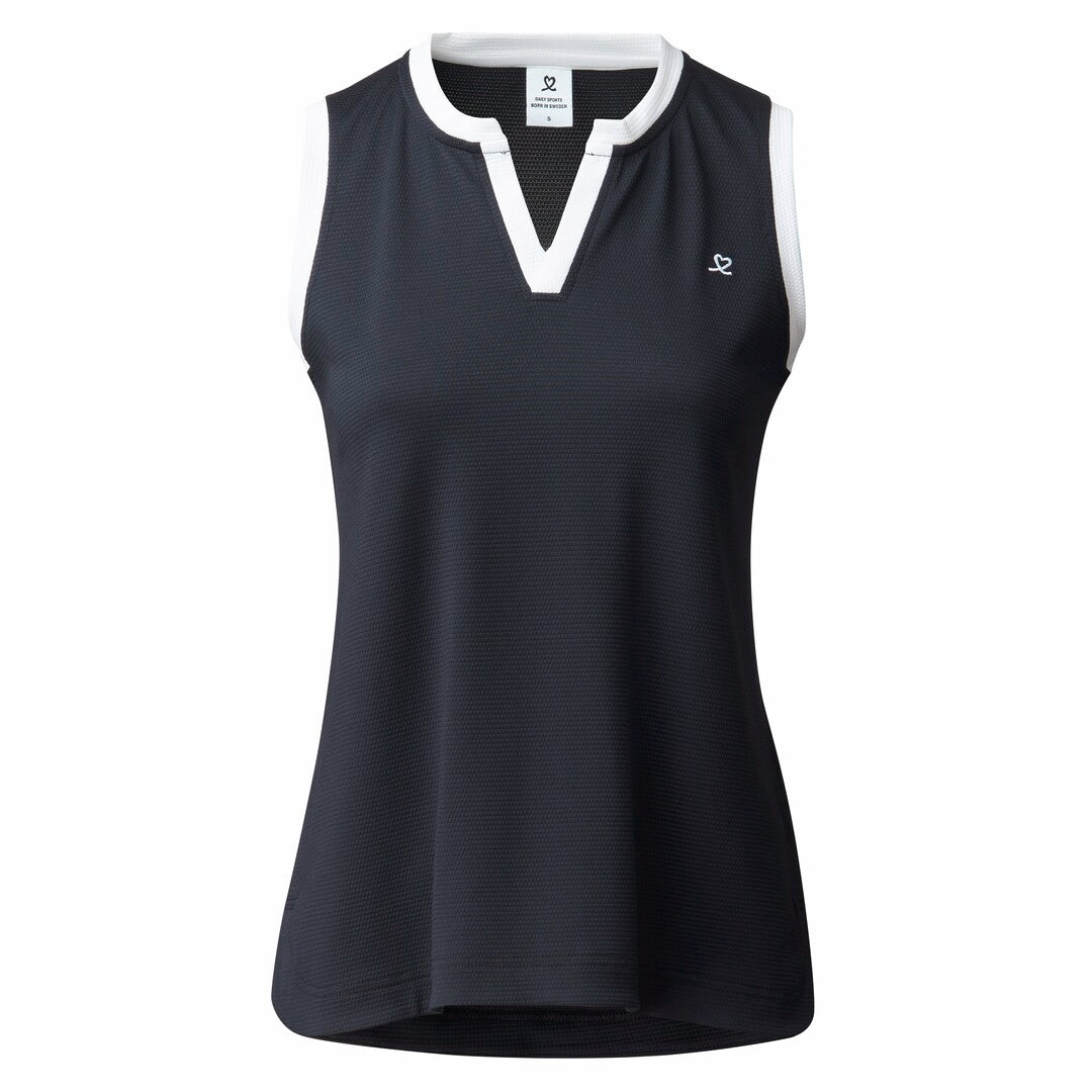 Daily Sports Ladies Sleeveless Quick Dry Polo Shirt in Navy