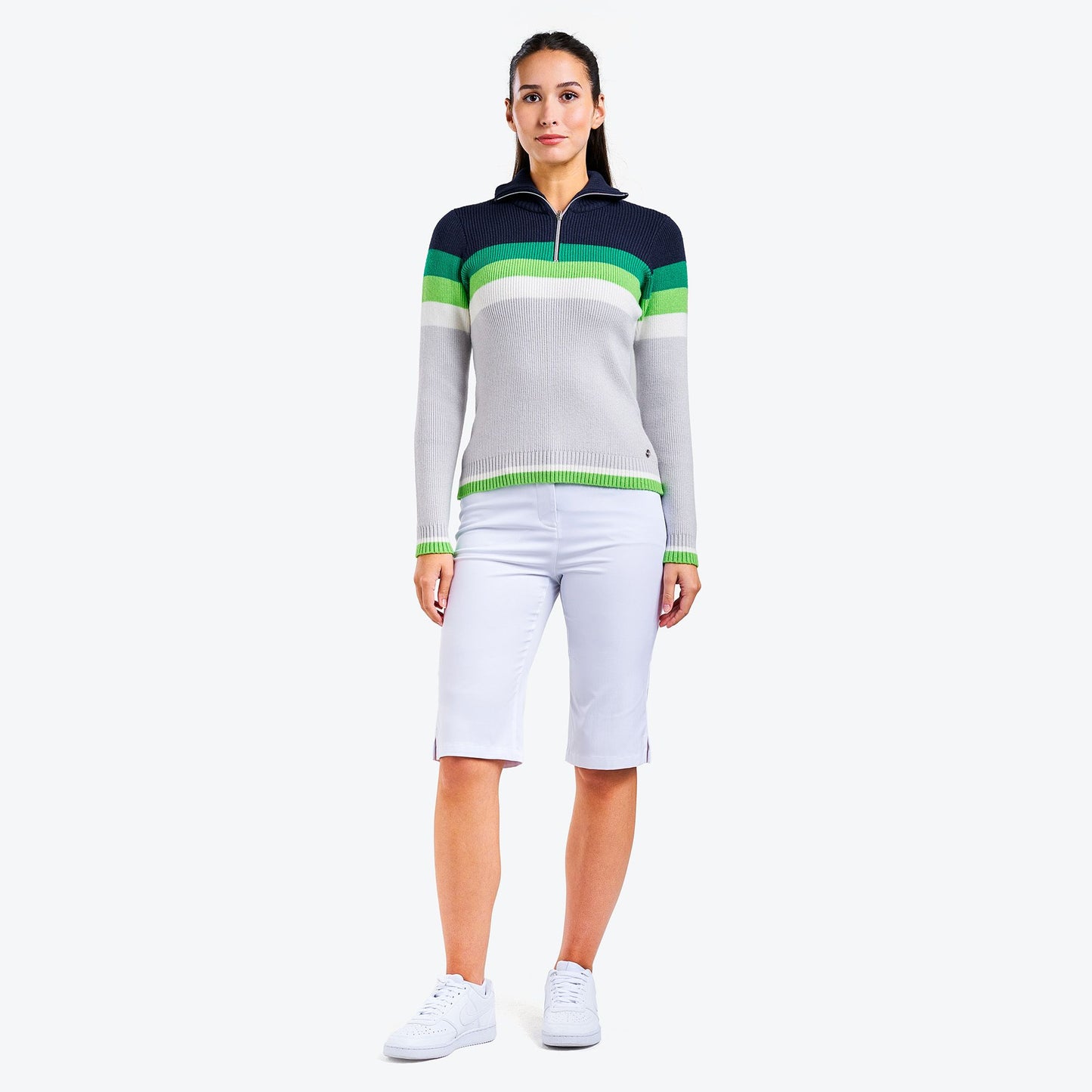 Nivo Ladies Half-Zip Ribbed Sweater