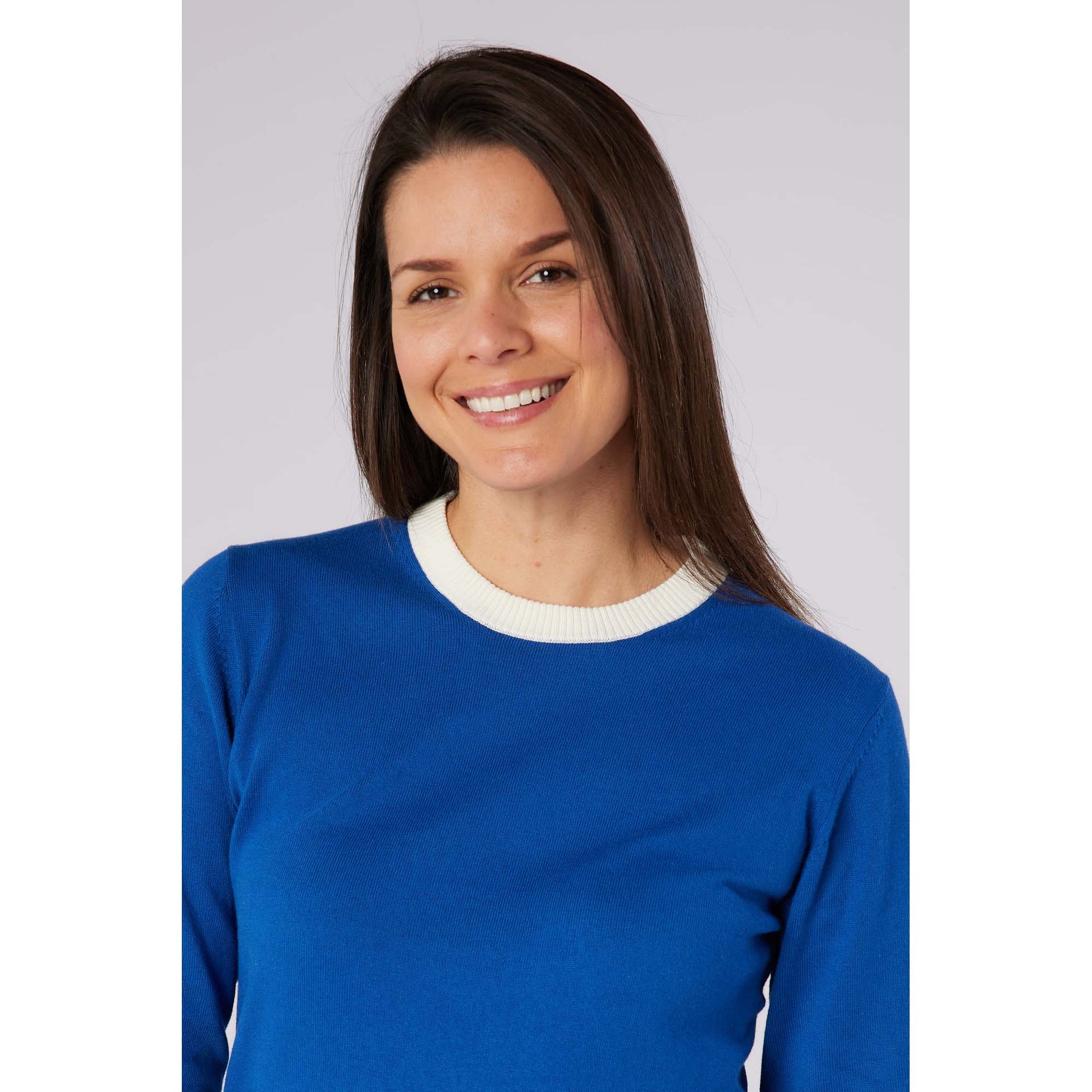 Swing Out Sister Ladies Colour Block Knitted Sweater - Feminine Comfort & Course Ready Style