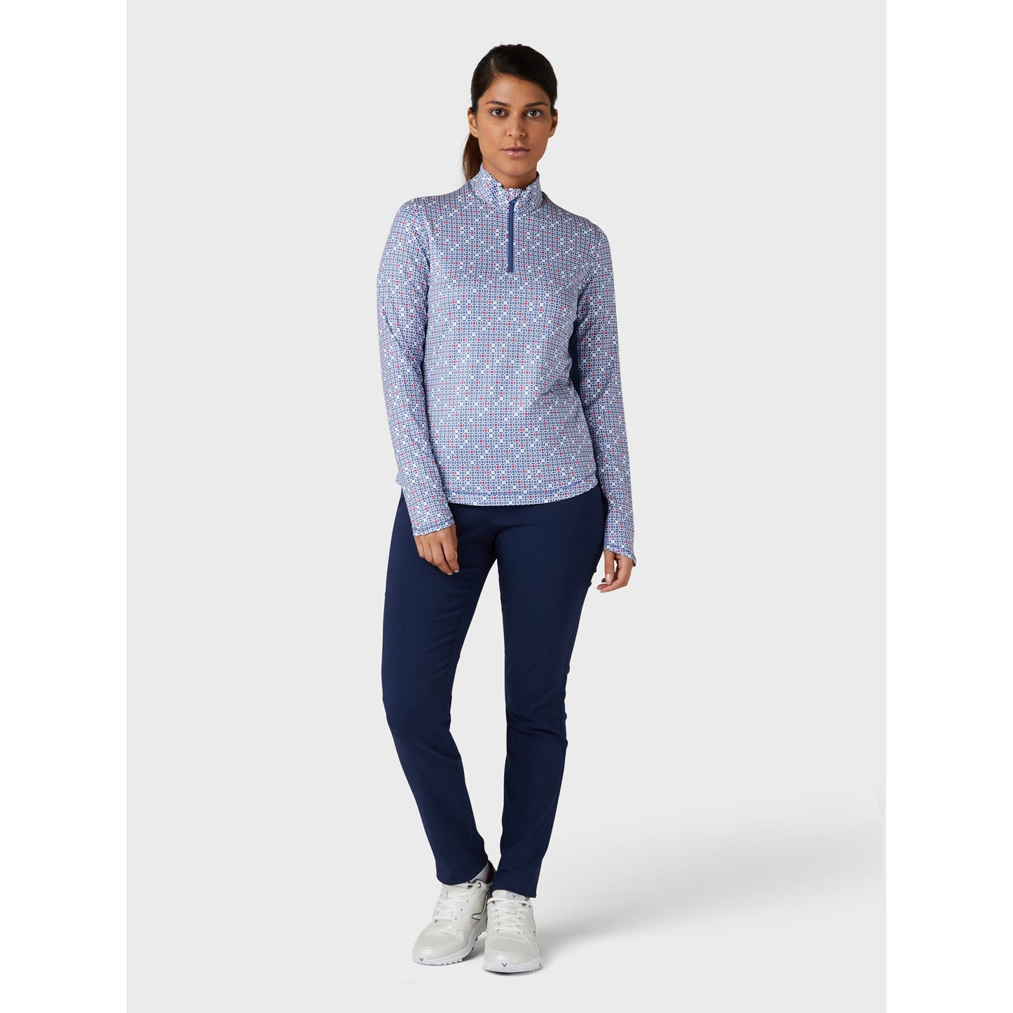 Callaway Ladies Geo Print Golf Top in Coastal Fjord 