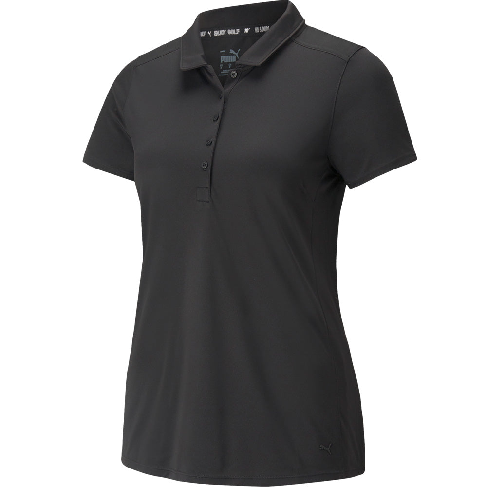 Puma Ladies Black Short Sleeve Golf Polo - Last One XS Only Left