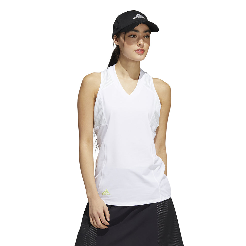 adidas Ladies Sleeveless Golf Polo in White