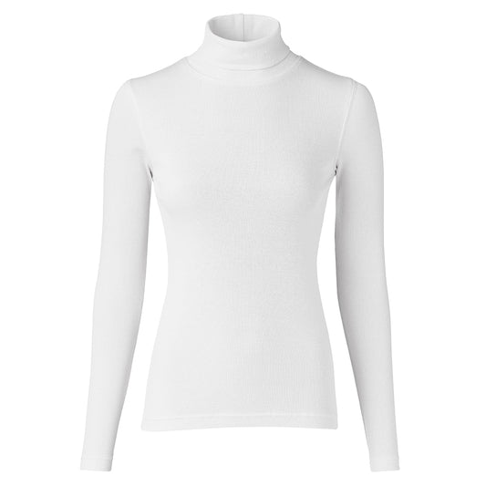 Daily Sports Ladies Long Sleeve Roll Neck in White