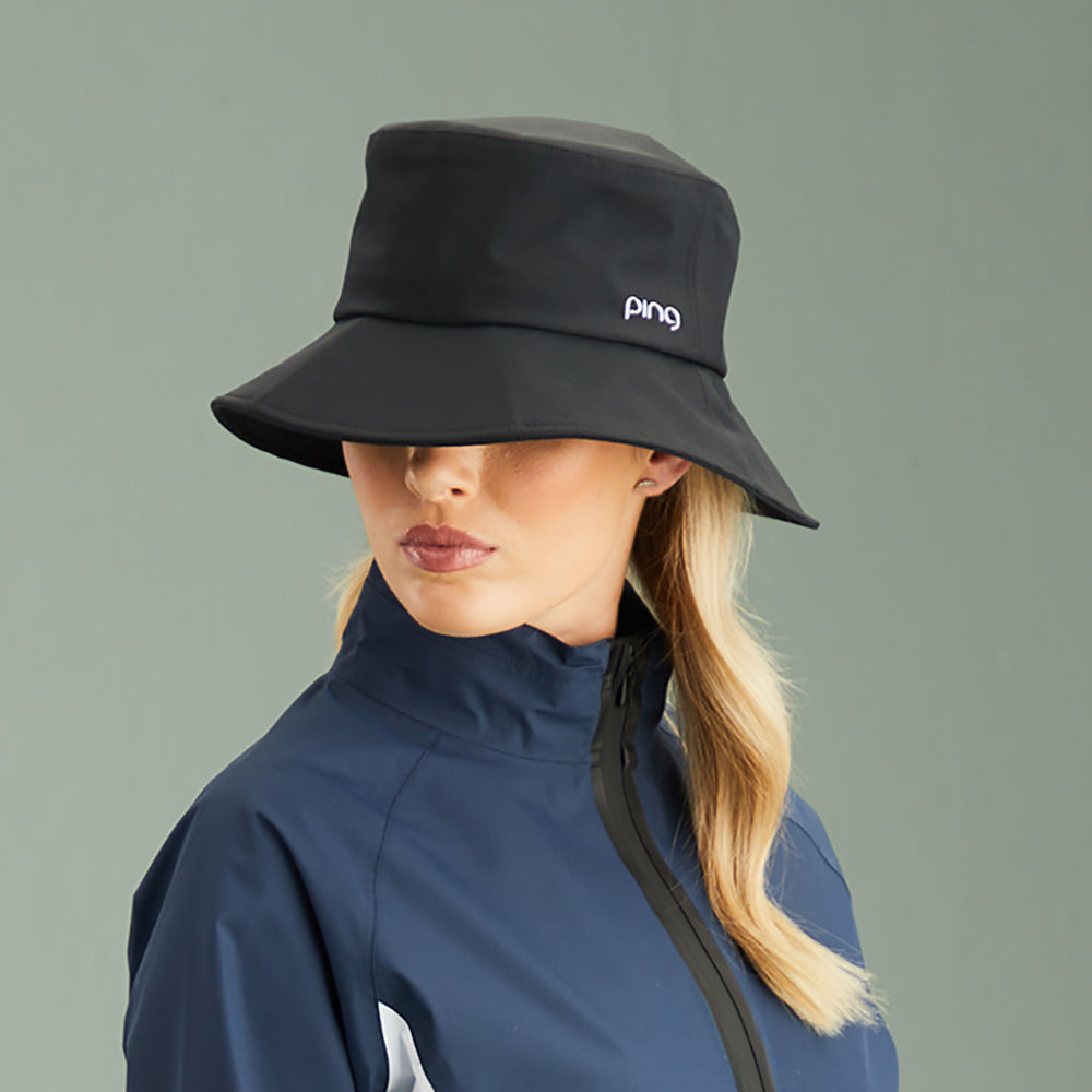 PING Ladies Black Waterproof Golf Bucket Hat