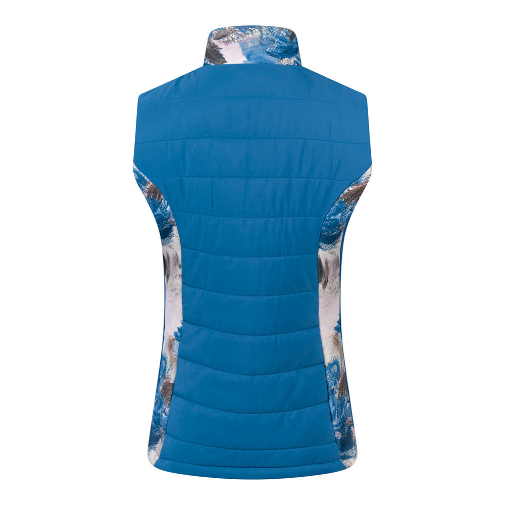 Pure Golf Ladies Patterned Gilet in Stone Canvas