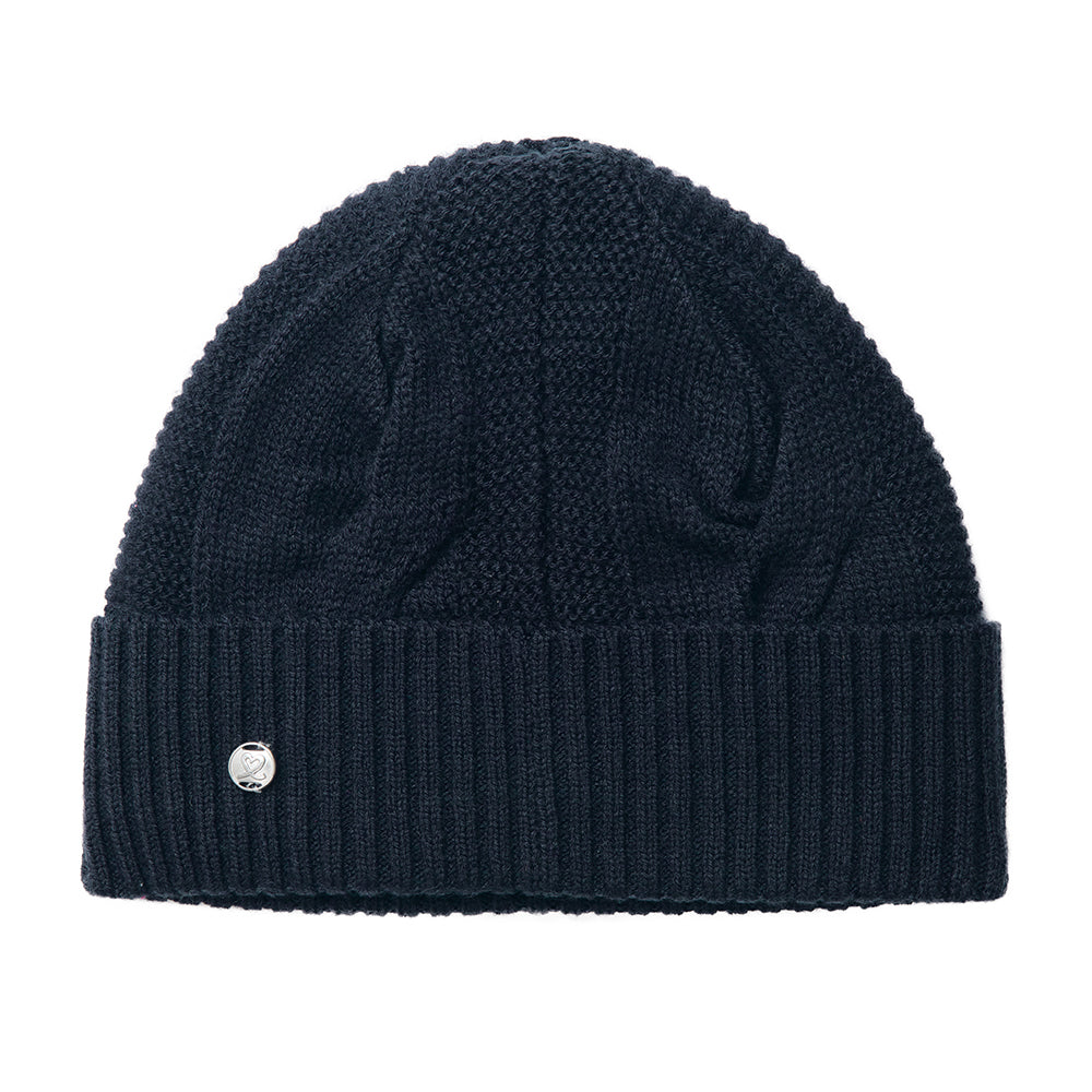 Daily Sports Ladies Cable Knit Hat in Navy