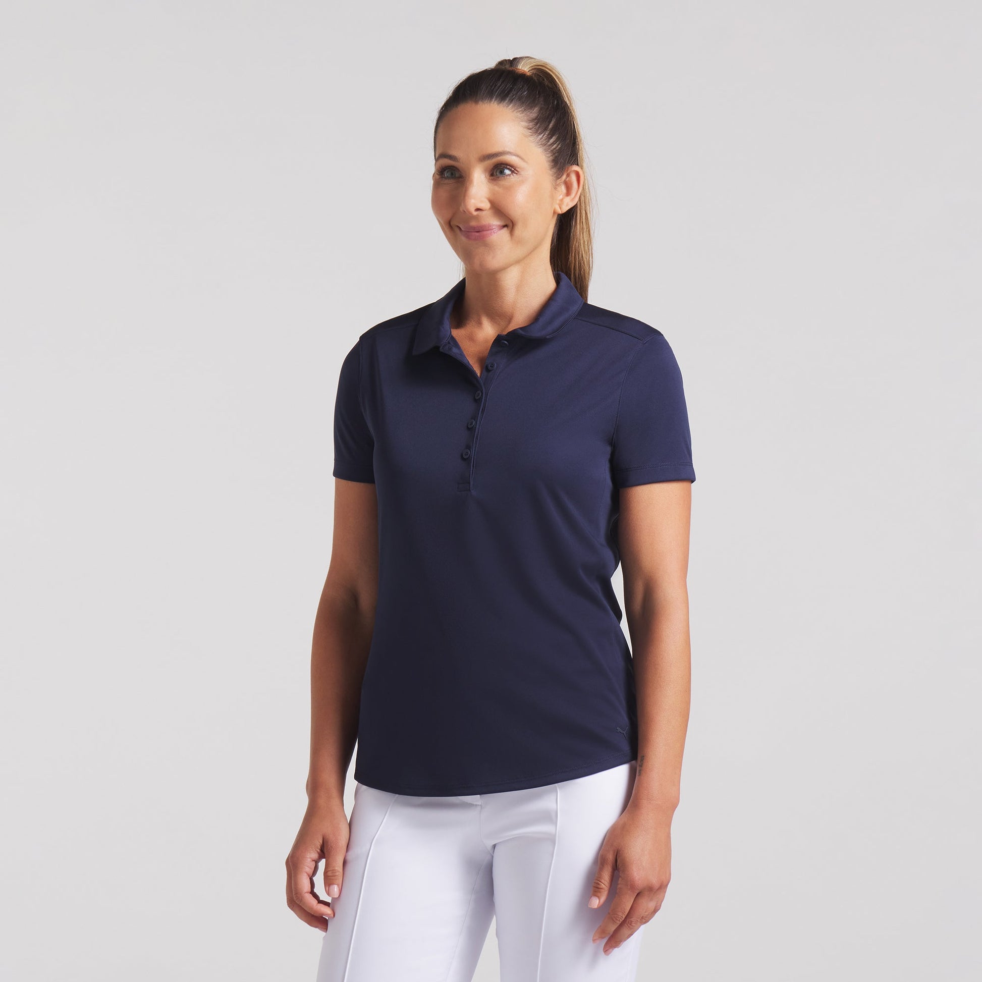 Puma Golf Ladies Short Sleeve Polo in Deep Navy