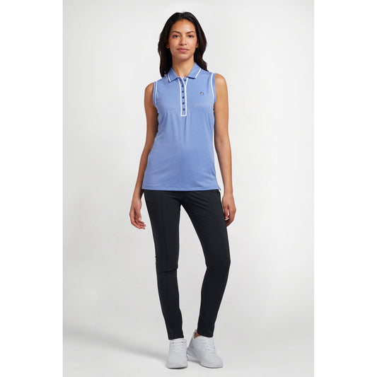 Original Penguin Ladies Piped Sleeveless Polo in Bluing