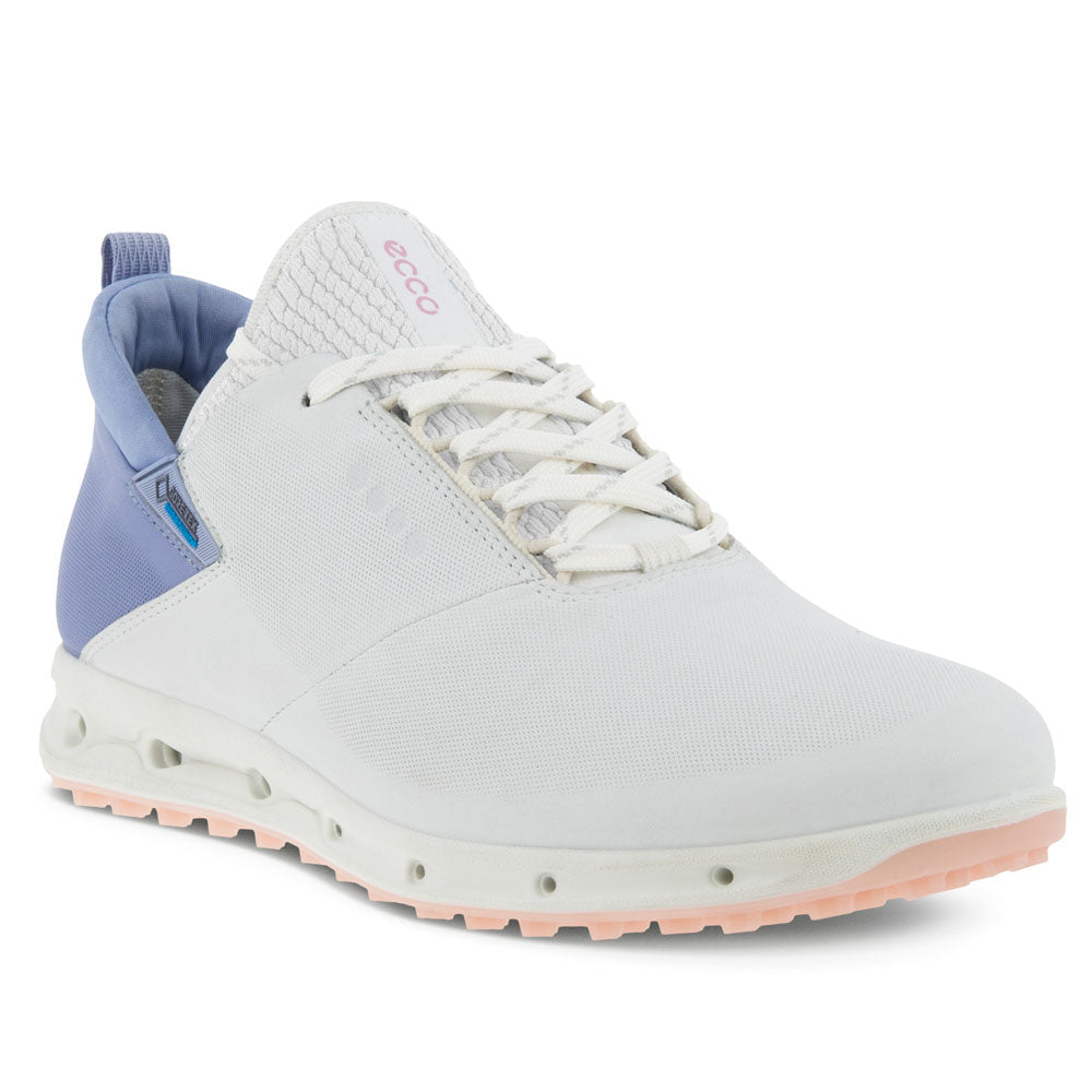 ECCO Ladies Golf GORE-TEX® Leather Cool Pro Golf Shoe in White & Purple